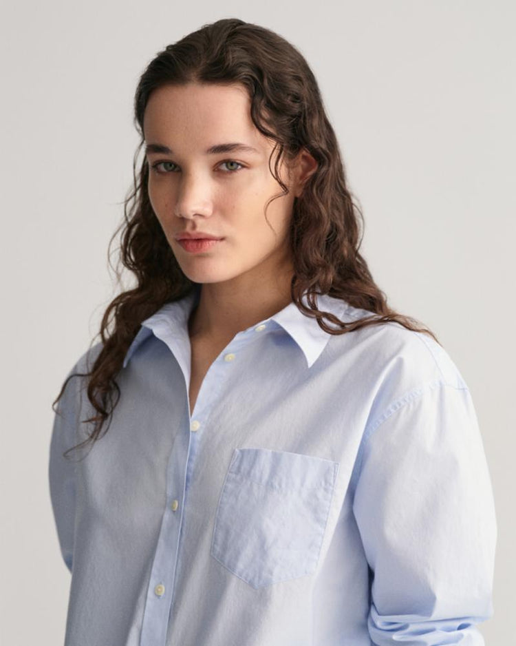 Gant Apparel Womens REL POPLIN SHIRT 455/LIGHT BLUE