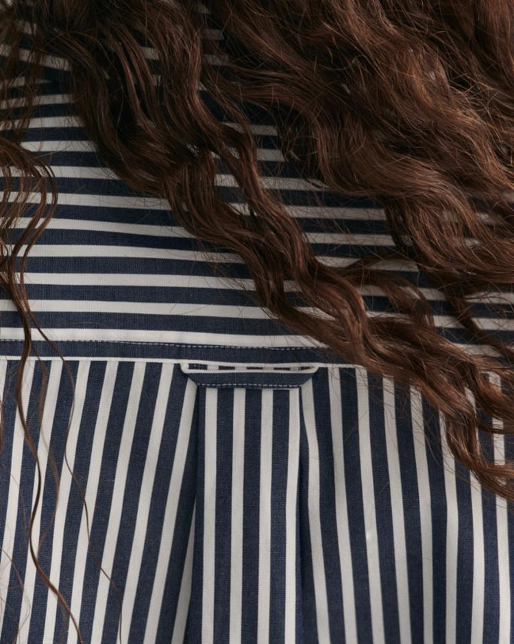 Gant Apparel Womens REG POPLIN STRIPE SHIRT 409/CLASSIC BLUE