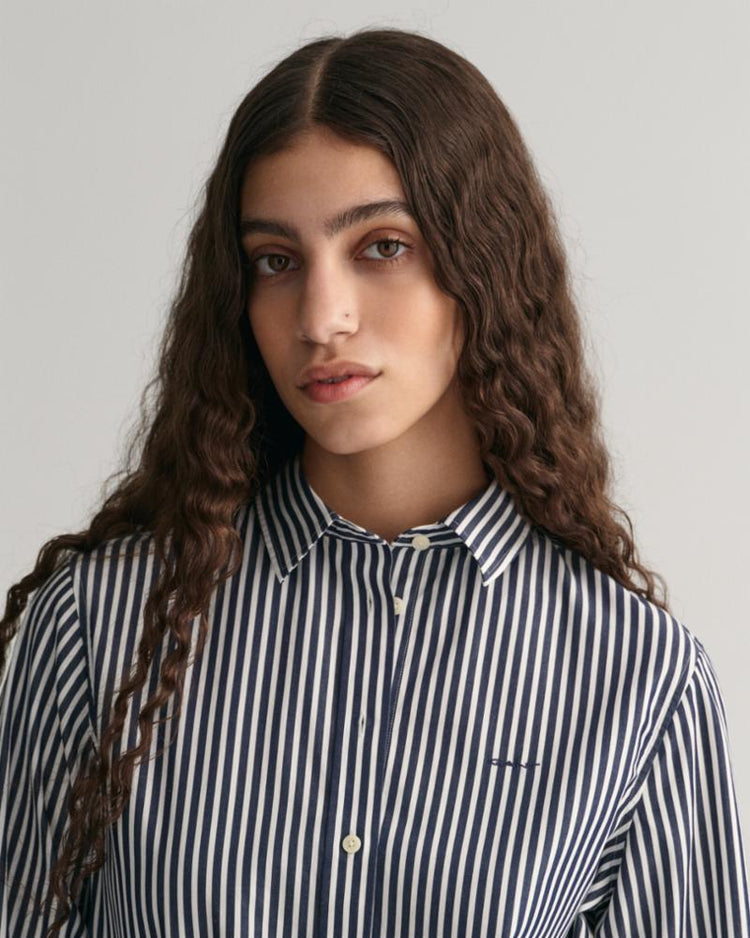 Gant Apparel Womens REG POPLIN STRIPE SHIRT 409/CLASSIC BLUE