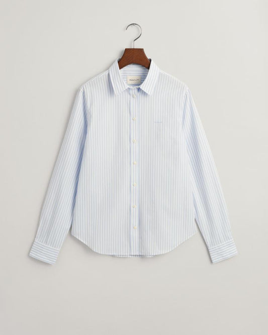 Gant Apparel Womens REG POPLIN STRIPE SHIRT 455/LIGHT BLUE