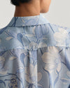 Gant Apparel Womens REG MAGNOLIA PRINT COT SILK SHIRT 474/DOVE BLUE
