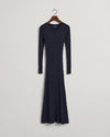Gant Apparel Womens RIBBED C-NECK DRESS 433/EVENING BLUE