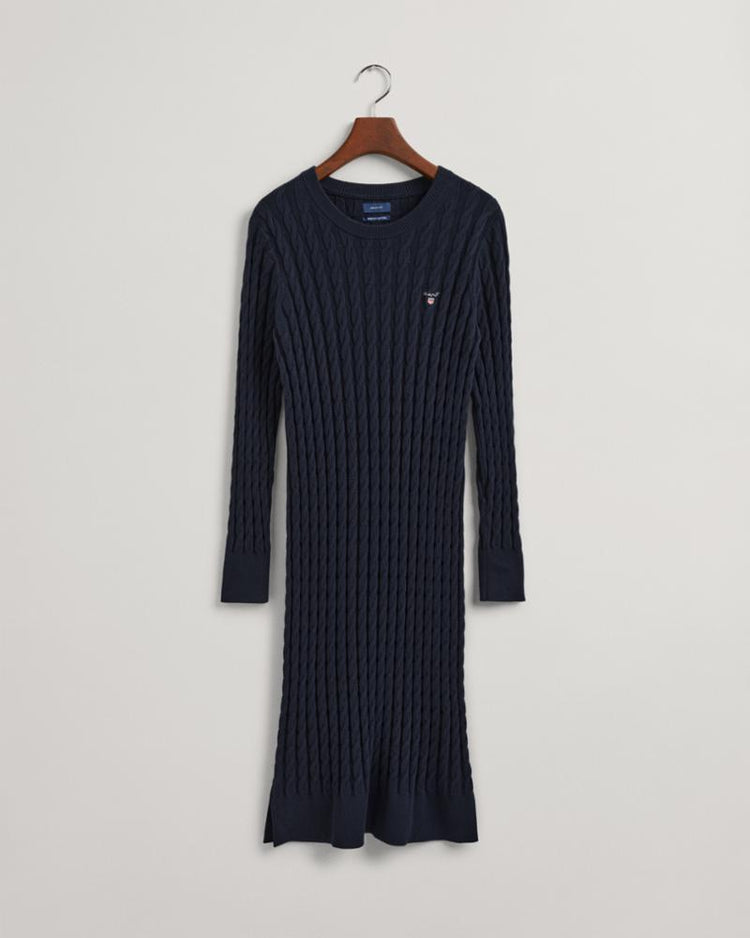 Gant Apparel Womens TWISTED CABLE DRESS 433/EVENING BLUE