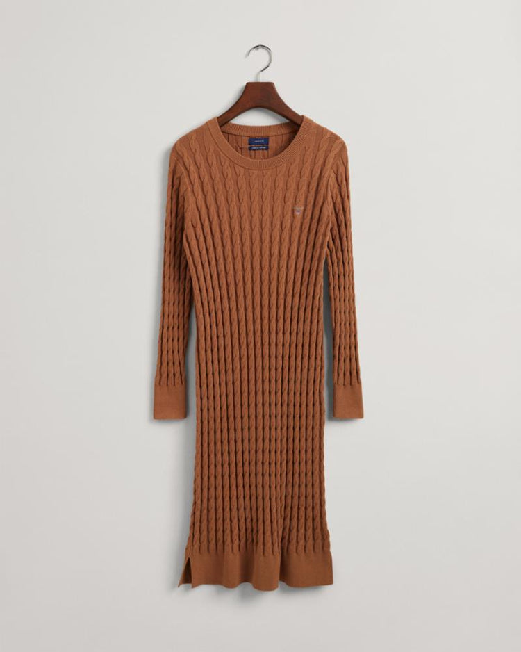 Gant Apparel Womens TWISTED CABLE DRESS 210/ROASTED WALNUT