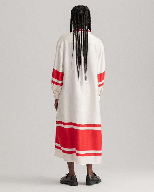 Gant Apparel Womens STRIPE DETAIL DRESS 116/BUTTERCREAM
