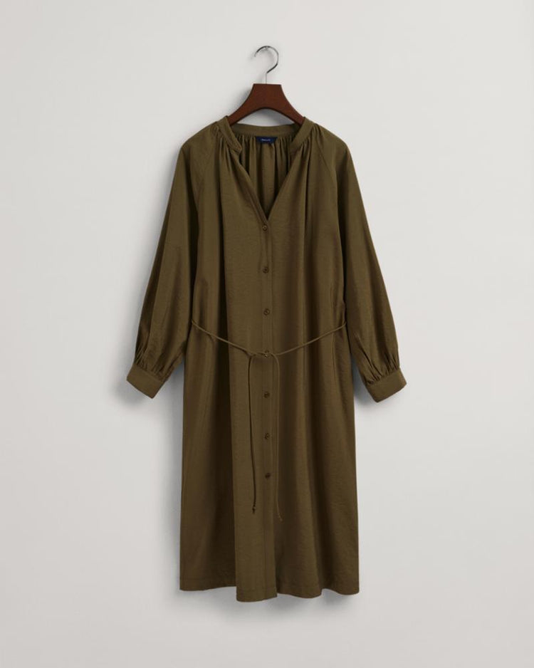 Gant Apparel Womens STAND COLLAR SHIRT DRESS 369/HUNTER GREEN