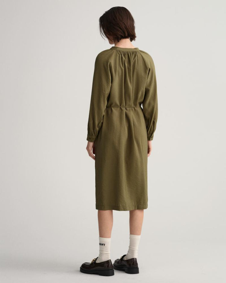 Gant Apparel Womens STAND COLLAR SHIRT DRESS 369/HUNTER GREEN