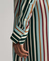 Gant Apparel Womens REL MULTI STRIPED SHIRT DRESS 467/DUSTY TURQUOISE