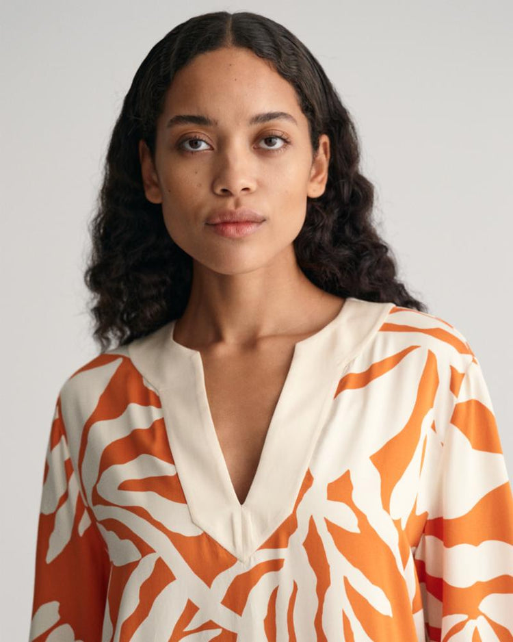 Gant Apparel Womens REL PALM PRINT CAFTAN 860/PUMPKIN ORANGE