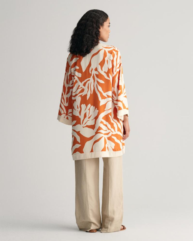 Gant Apparel Womens REL PALM PRINT CAFTAN 860/PUMPKIN ORANGE