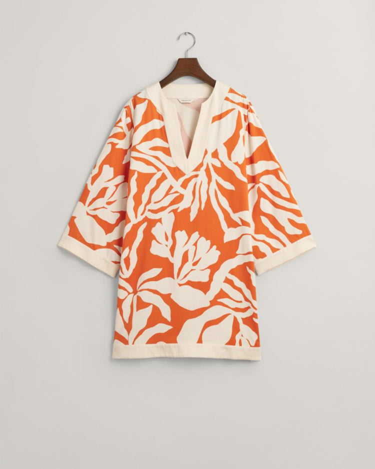 Gant Apparel Womens REL PALM PRINT CAFTAN 860/PUMPKIN ORANGE