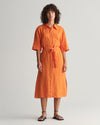 Gant Apparel Womens REL LINEN SS SHIRT DRESS 860/PUMPKIN ORANGE