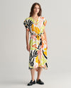 Gant Apparel Womens REL PALM PRINT SS DRESS 779/MEDAL YELLOW