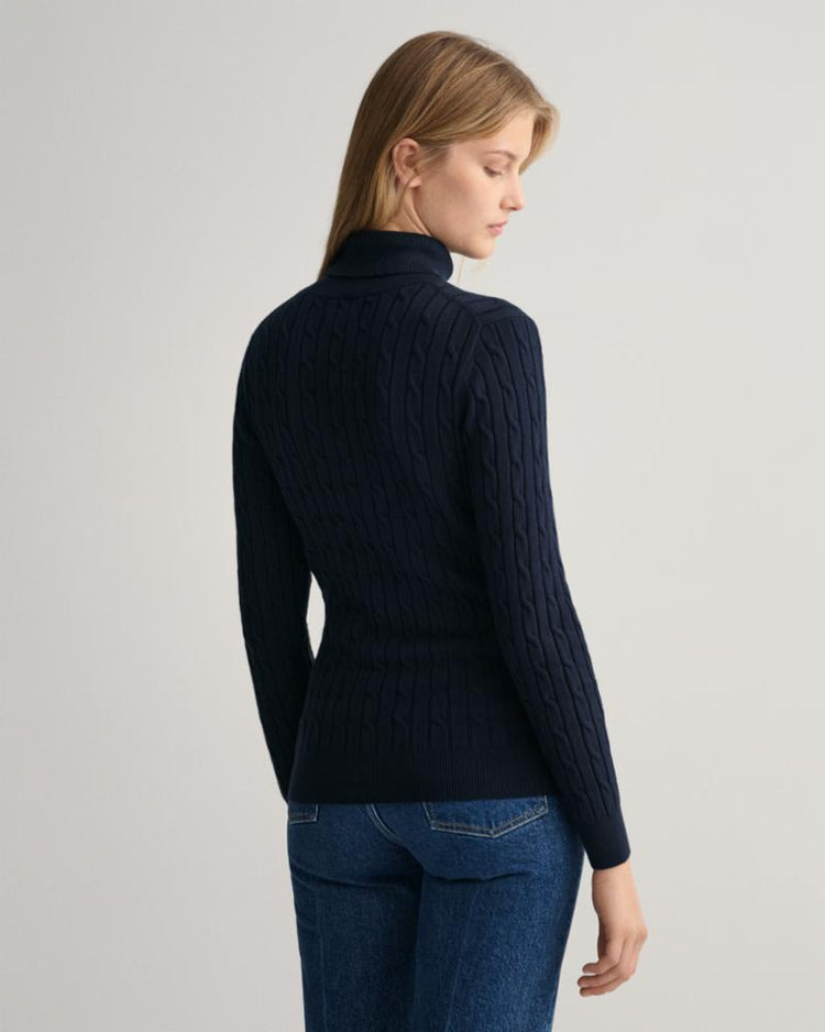 Cotton Cable Knit Turtleneck Sweater