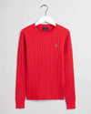 Gant Apparel Womens STRETCH COTTON CABLE C-NECK 620/BRIGHT RED