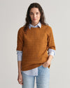 Gant Apparel Womens CABLE SS C-NECK 216/CINNAMON BROWN