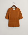 Gant Apparel Womens CABLE SS C-NECK 216/CINNAMON BROWN