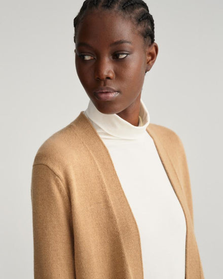 Gant Apparel Womens LONG WOOL CARDIGAN 213/WARM KHAKI
