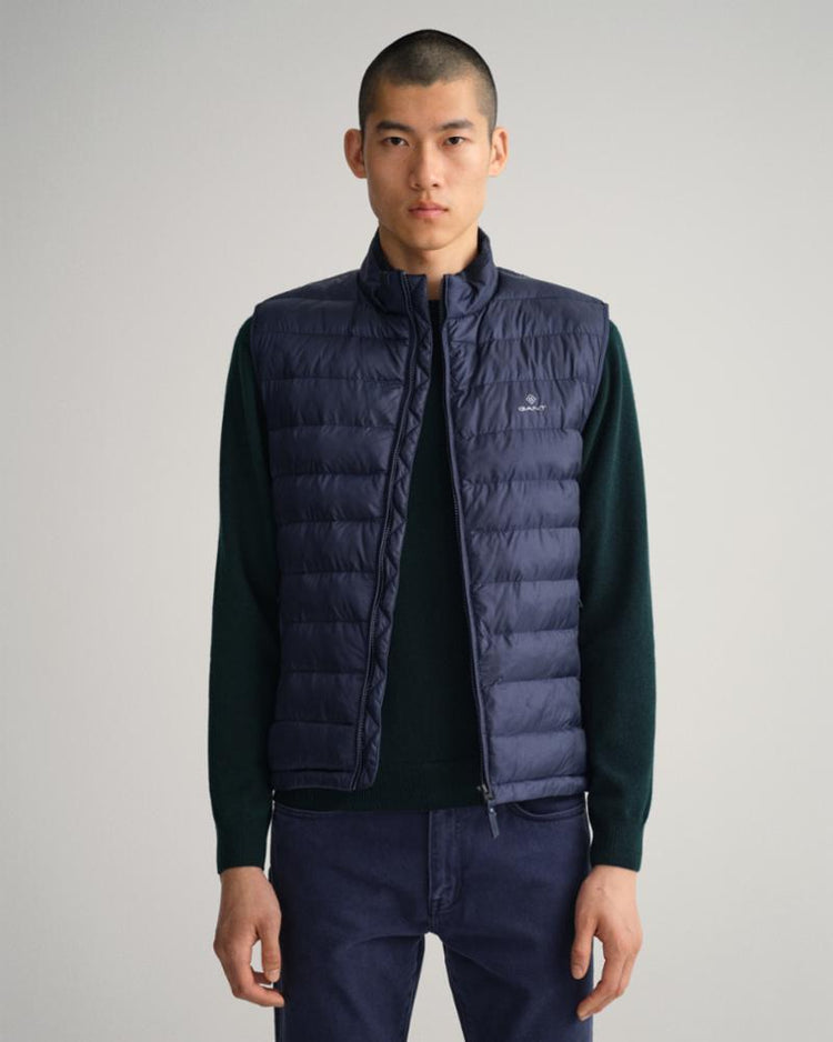 Gant Apparel Mens MIXED MEDIA LIGHT PADDED GILET 433/EVENING BLUE