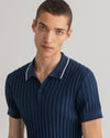 Gant Apparel Mens CABLE POLO SS 433/EVENING BLUE
