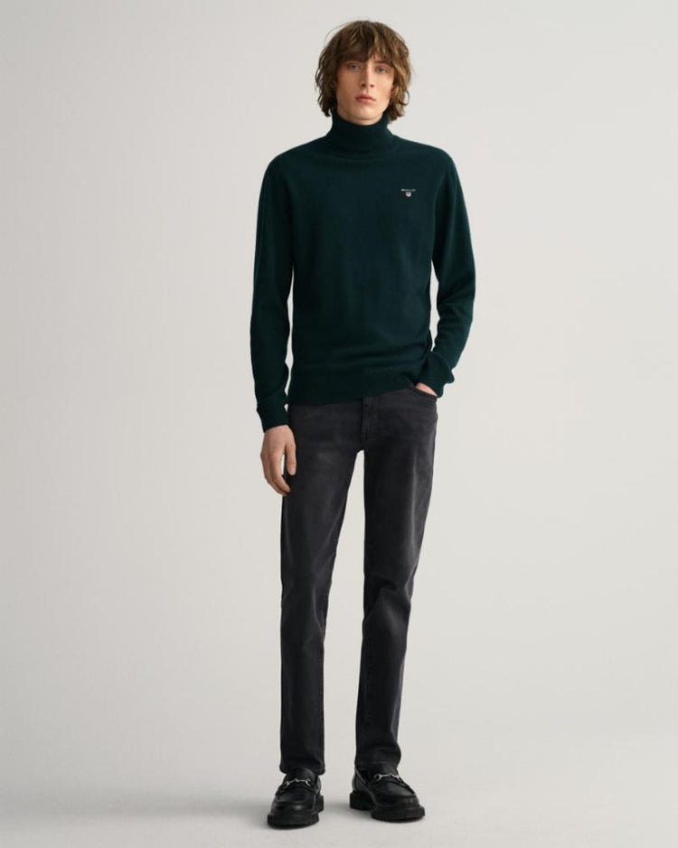 Gant Apparel Mens LAMBSWOOL ROLL NECK 374/TARTAN GREEN